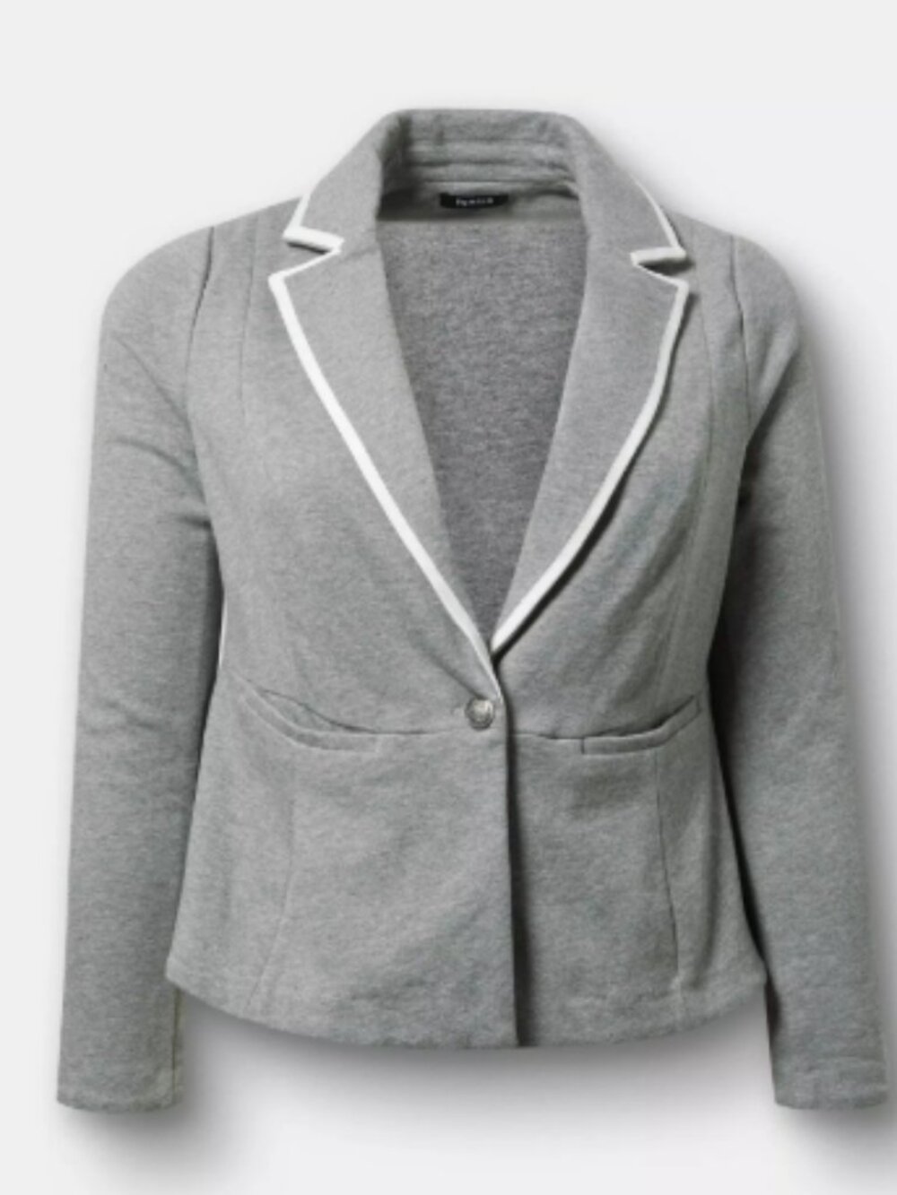 Torrid Peplum Blazer Size 1 Heather Gray